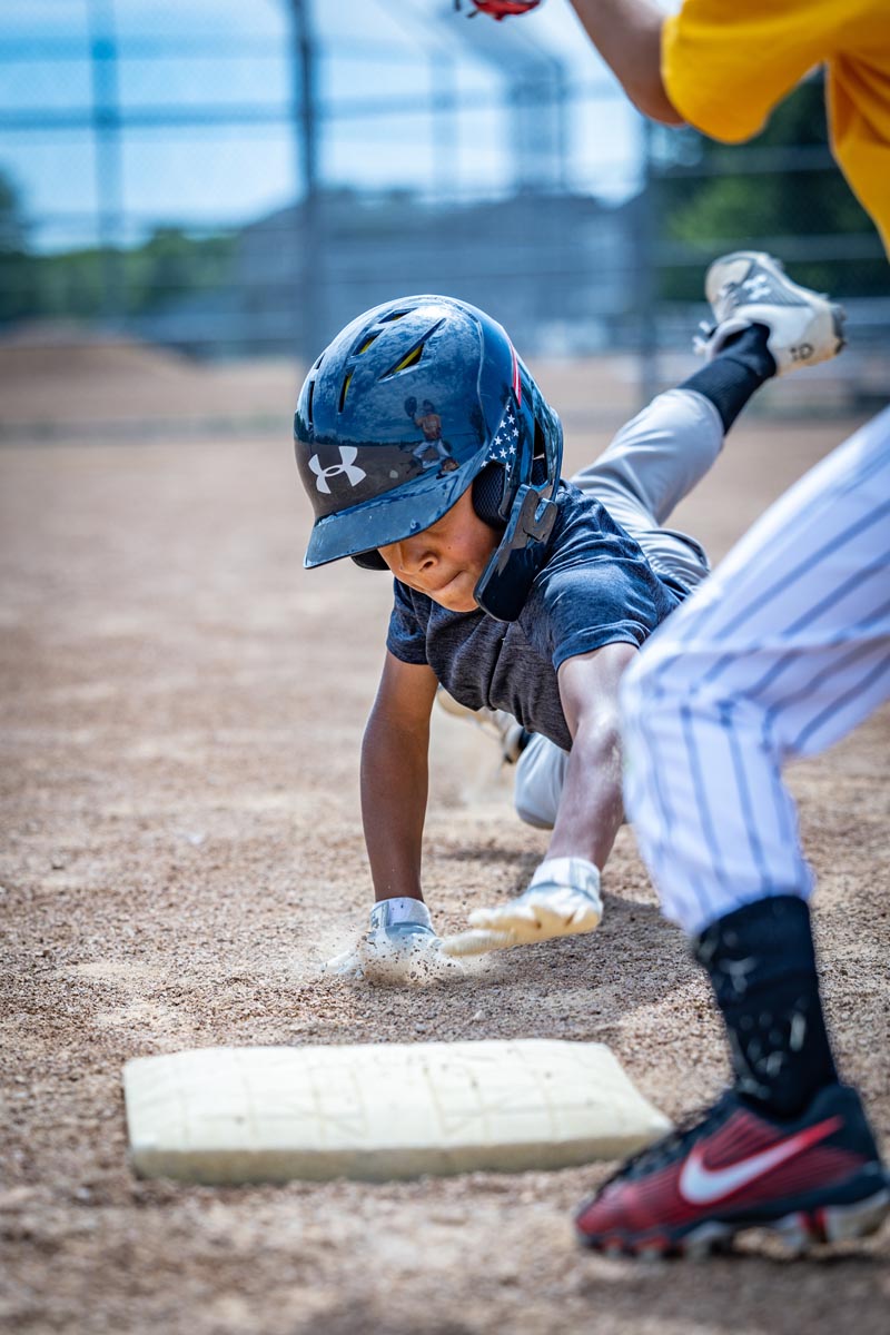 baseball sliding for base